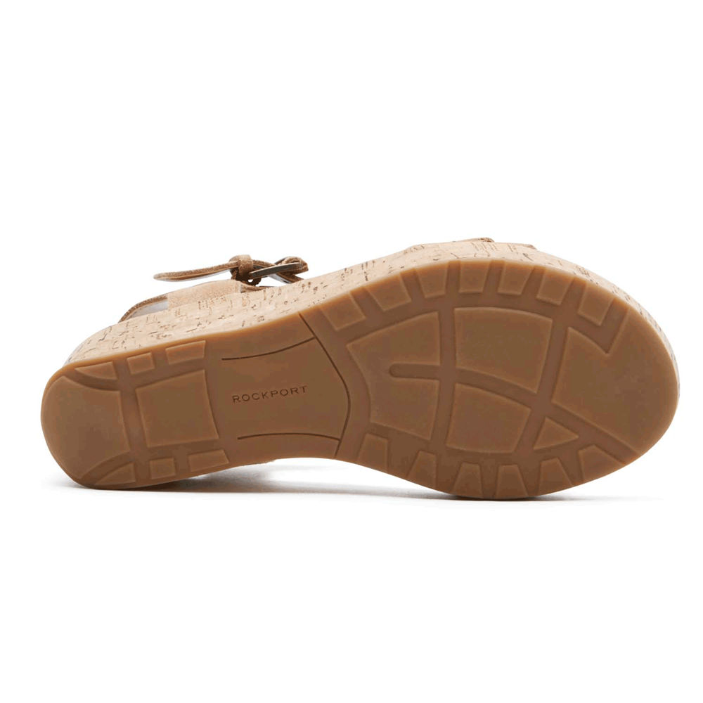 Rockport Singapore Womens Sandals - Weekend Casuals Lanea Quarter-Strap Khaki - LY2809613